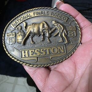 Hesston Gold Rodeo Belt Buckle